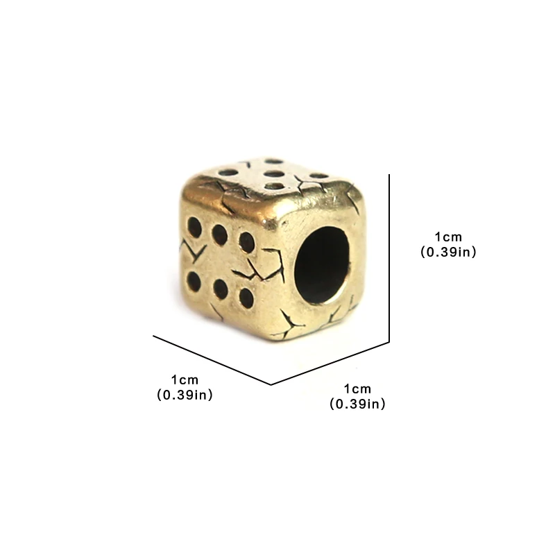 Retro dados faca de bronze contas edc ao ar livre diy paracord pulseira acessórios chaveiro tecido paracord corda brinquedo de descompressão edc