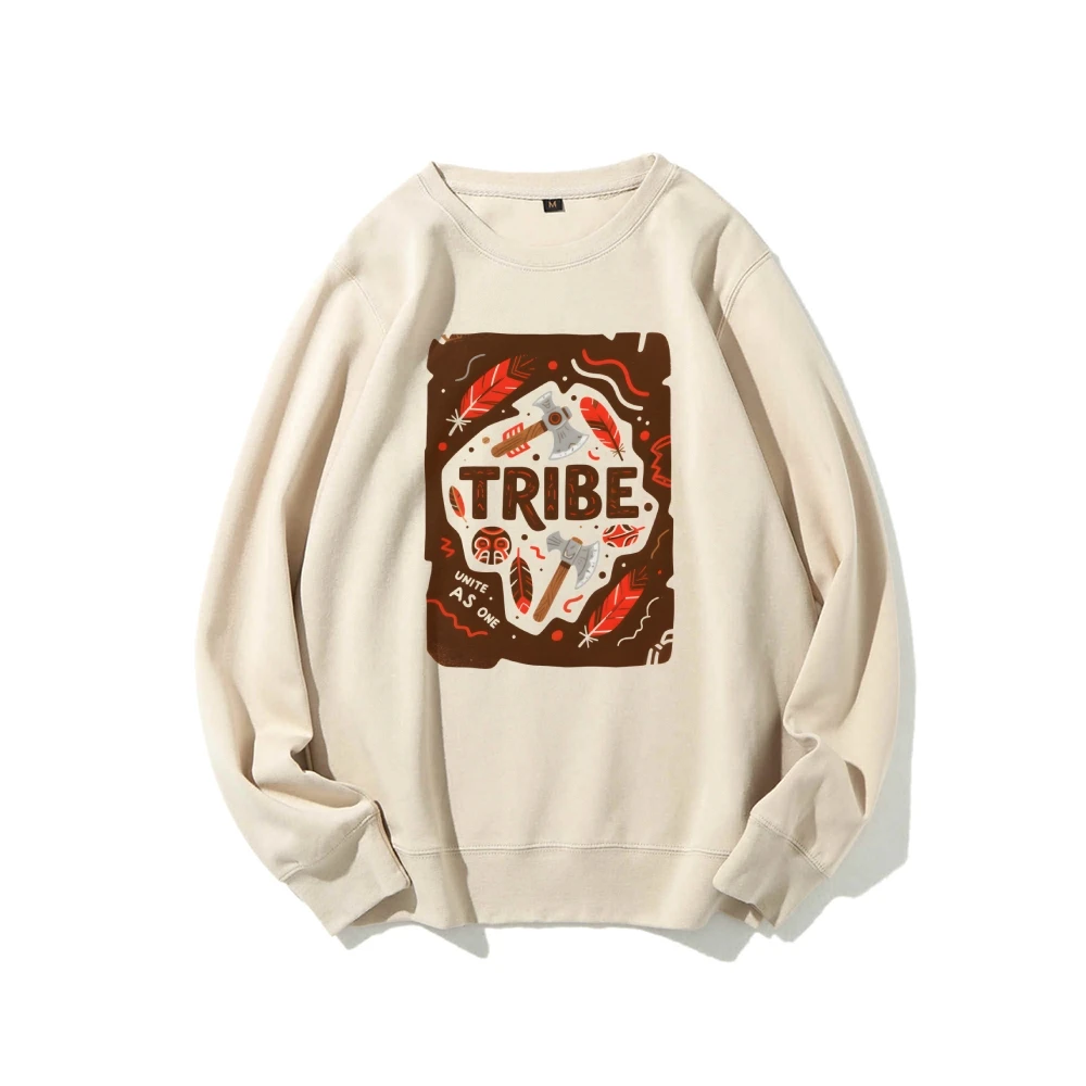 

Tribe Unite As One Casual Crewneck Fashionable 100% Cotton Hoodie Comfortable Soft Breathable Loose Fit Sweatshirt Gift For Her