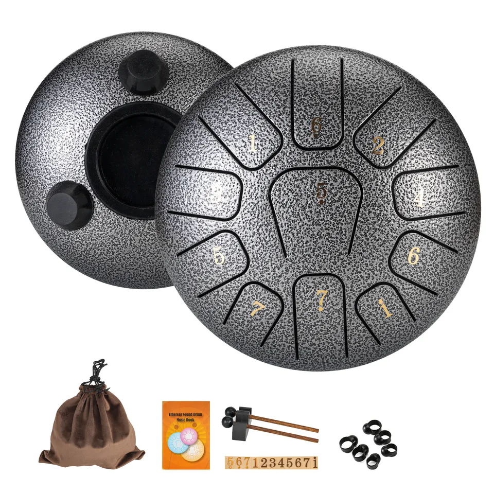 Miwayer 6" Steel Tongue Drum Gift Set | 11-Note Sound Healing Instrument w/Tuning Kit | Yoga/Meditation/Anxiety Relief Tool, image 9