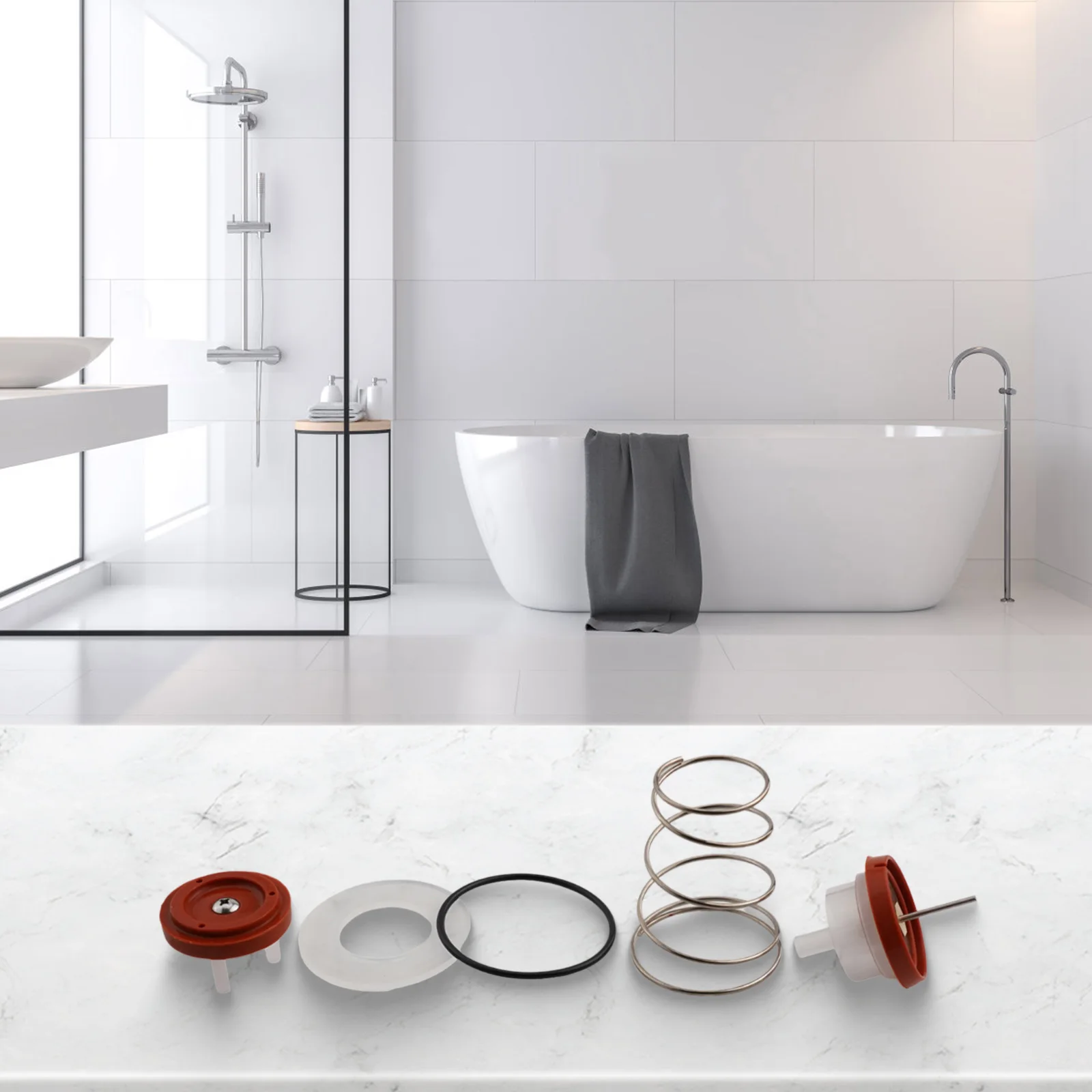 Repair Kit 1" 720A Repair Kit For Home Plumbing Plastic Prevents Backflow Reliable Repair Kit Rubber For 720A PVB