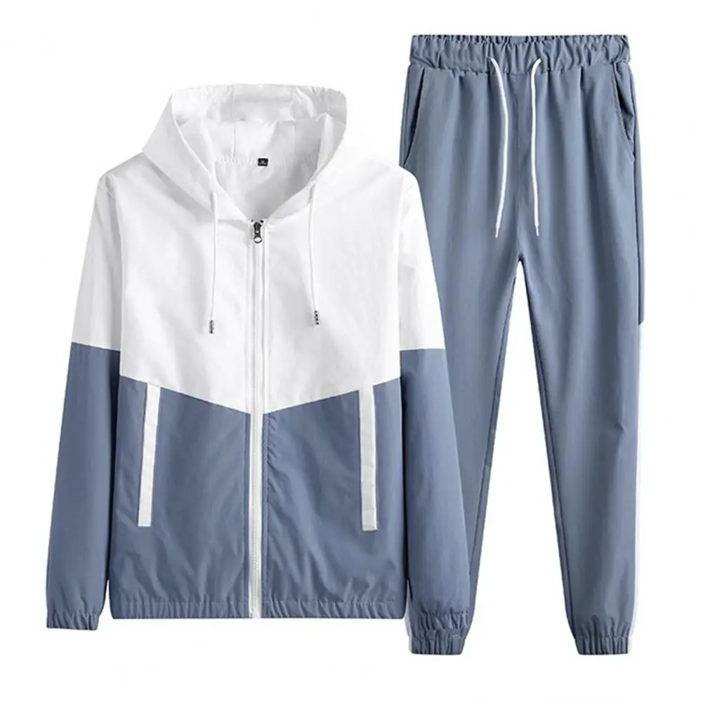 Men Tracksuit Casual Joggers Hooded Sportswear Jackets And Pants 2 Piece Sets Hip Hop Running Sports Suit