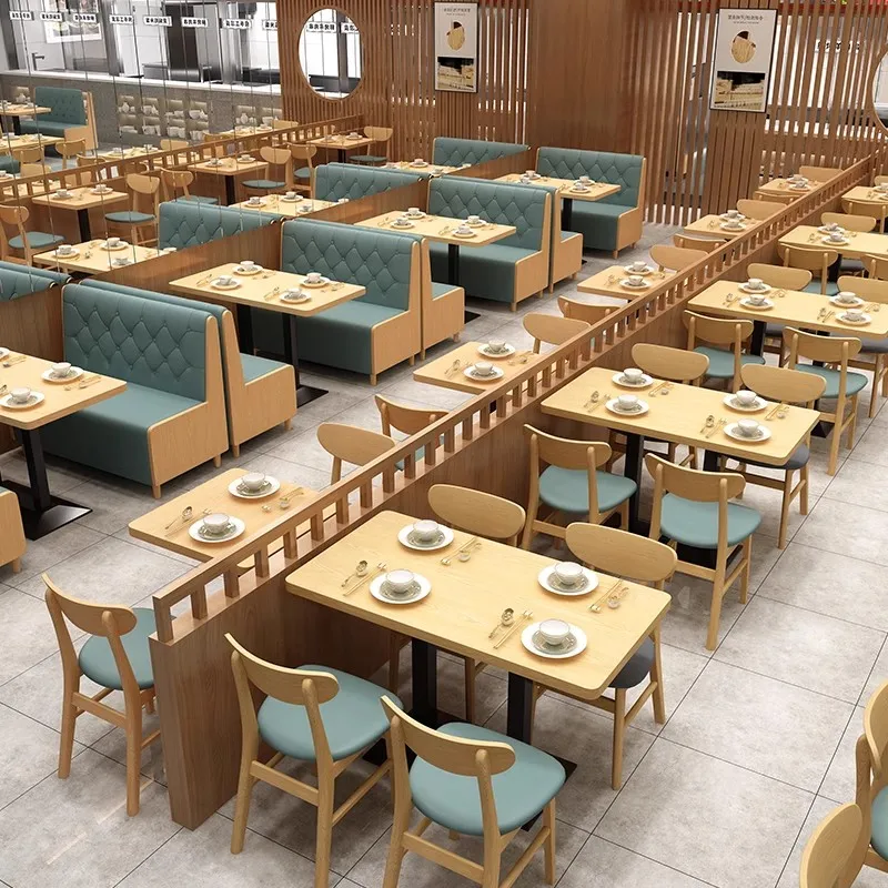 Factory Cheap Price Customized Commercial Restaurant Furniture Fast Food Cafe Hotel Booth Dining Chair Set