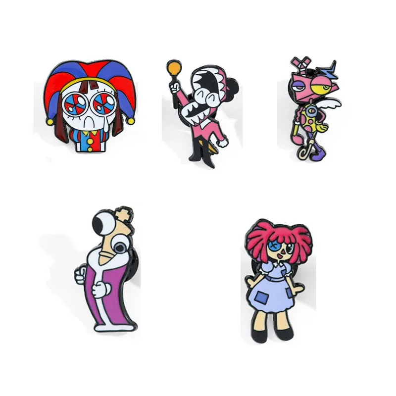 5 Stück Heiße Neuheit: The Amazing Digital Circus Anime-Pins – Emaille-Anstecknadeln für Taschen, Kleidung, Broschen-Dekoration, klassische Spielzeuggeschenke