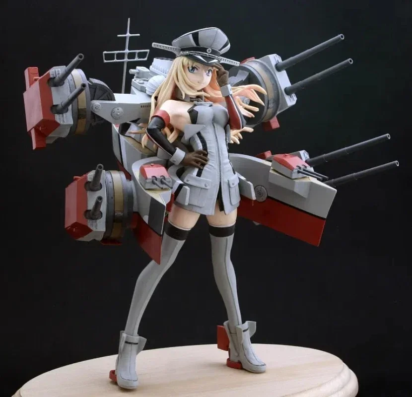 

Anime Game Fleet Collection Bismarck Figures Cute resin GK DIY manual White assembly Model Statue Toys doll Collection Gifts