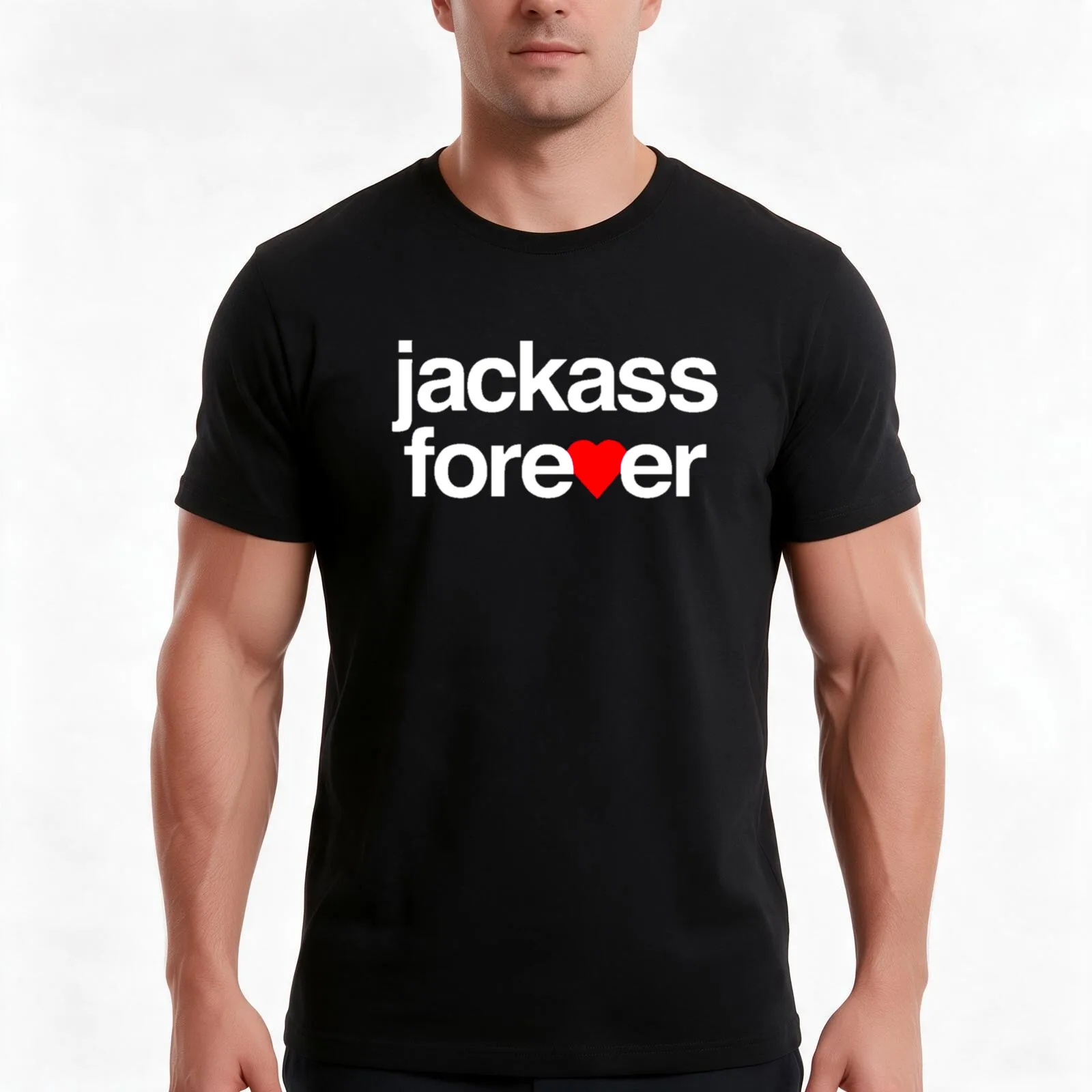 jackass forever T-Shirt, Summer Casual Cotton Tee, Oversized Streetwear Tops, Vintage Graphic Print, Loose Fit Short Sleeve
