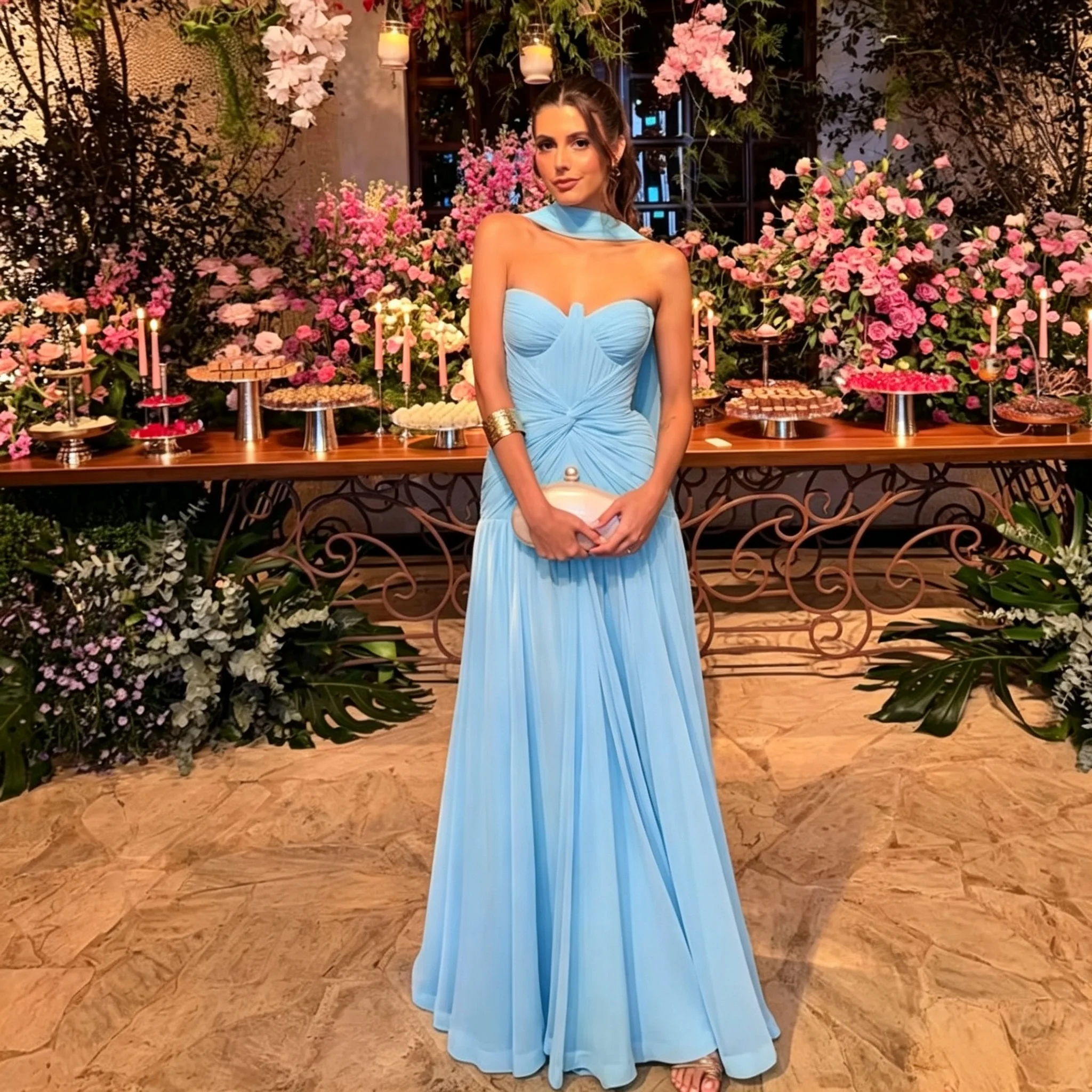 Chiffon Ärmellose Ballkleider 2026 Sweetheart Meerjungfrau Abendkleid Lange Roben Robe De Soirée Maßanfertigung ﻿ – Detail 15