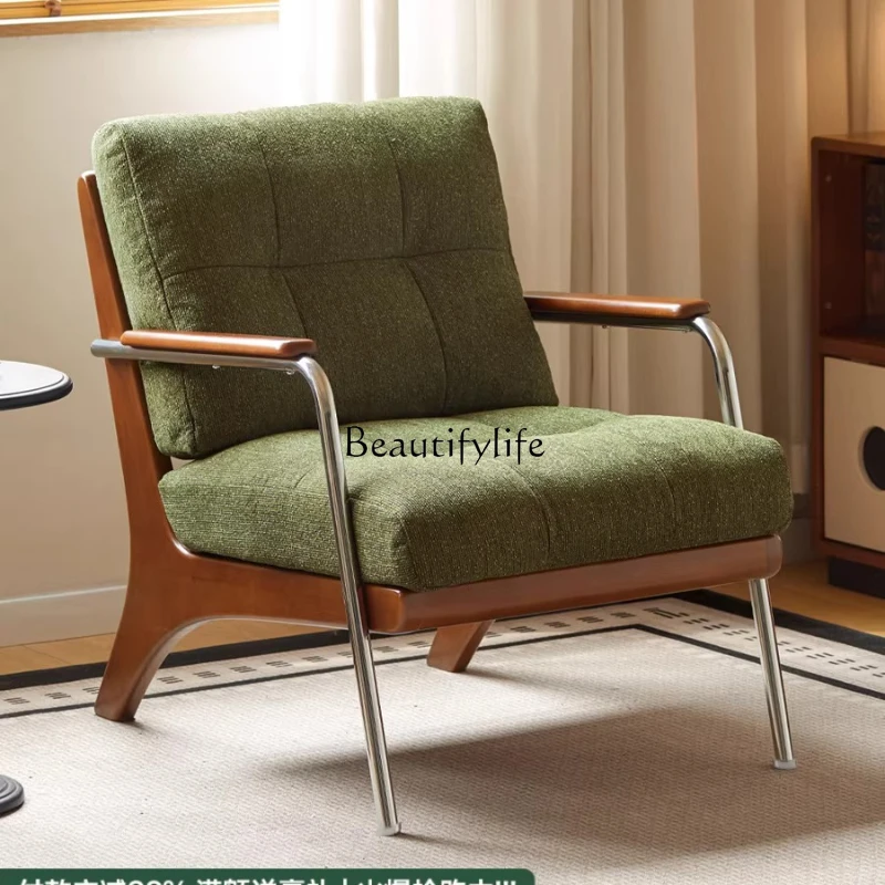 

-*Solid wood sofa chair Living room antique balcony Leisure home Bauhaus recliner