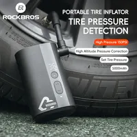 ROCKBROS 150PSI Bicycle Mini Air Pump Portable Tire Inflator Electric Air Pump Motorcycle Road Mountain Bike Pump Accessories