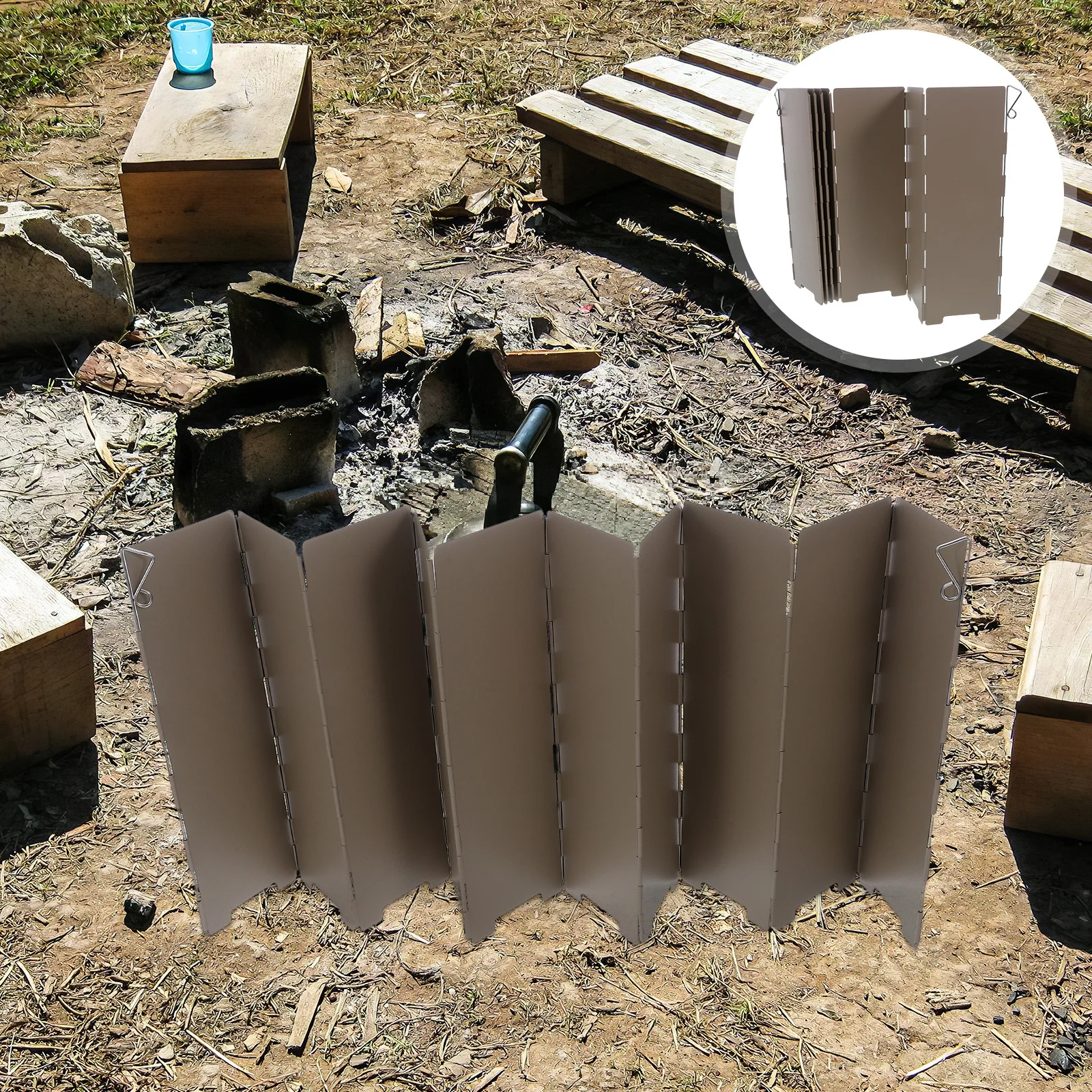 

Lightweight Aluminum Alloy Camping Stove Windscreen Foldable 10 Plates Wind Shield for Outdoor Cooking Hiking Stove Wind Screen