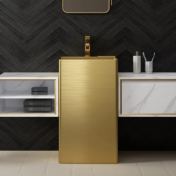 Stainless Steel Sanitary free standing sink complet set Bathroom Hand Wash Basin