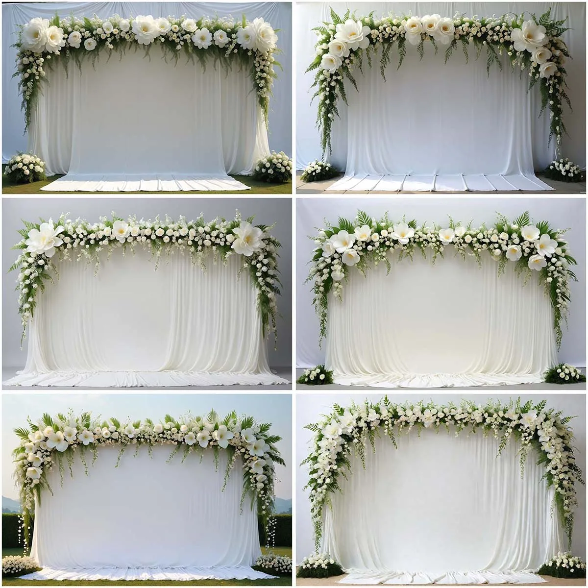 

MOON.QG Wedding Party Ceremony Reception Photo Background Draping Fabric Curtain Backdrop for Photography Custom Photocall Props