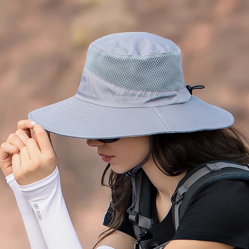 Summer large brimmed sun protection fisherman hat for women outdoor mountaineering and fishing sun hat breathable sun hat