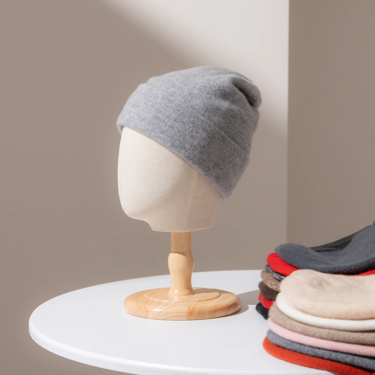 Universal Knitted Cashmere Hat for Men And Women Winter Warm Ear Protection Solid Color Fashionable Flanged Design for Cold Weat