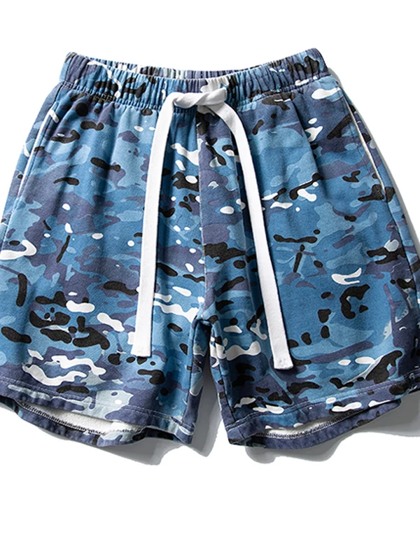 

American Street Sle Camouflage Dstring orts Men's Loose Wide Leg Sports Five-Quarter Length Summer New Casual orts