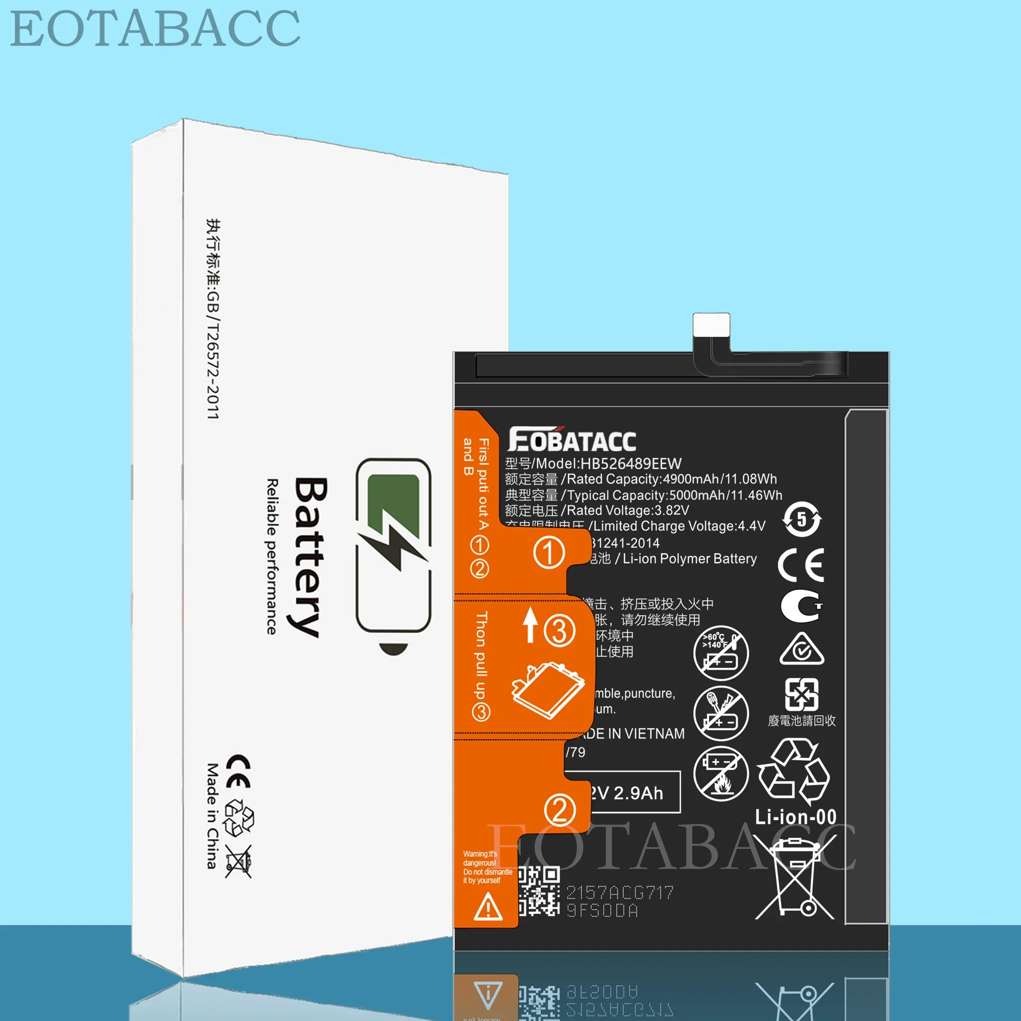 EOTABACC 100% New Original Battery HB526489EEW For HUAWEI Y6P 2020/ 10E / 9A / Y60 /NOVA Y60  Battery +Tools