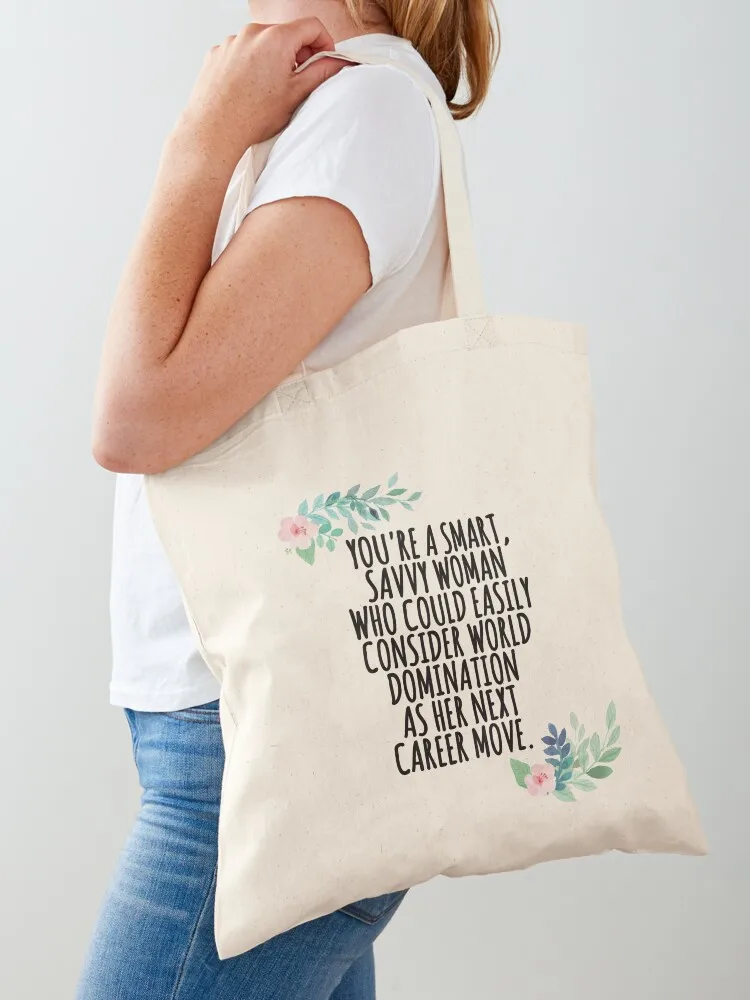 smart, savvy woman Tote Bag Portable shopping bag shopper bags for women woman shopping bag