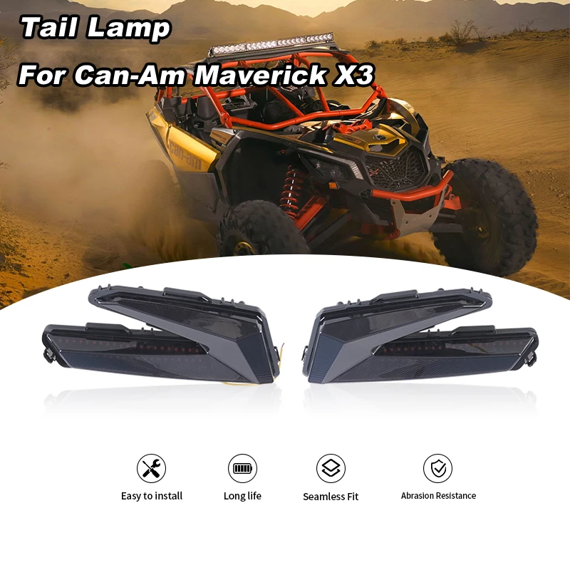 

Right & Left Black Tail Lights Lamps Turning Light for Can Am Maverick X3 XDS XRS Max Turbo R 2017 2018 2019