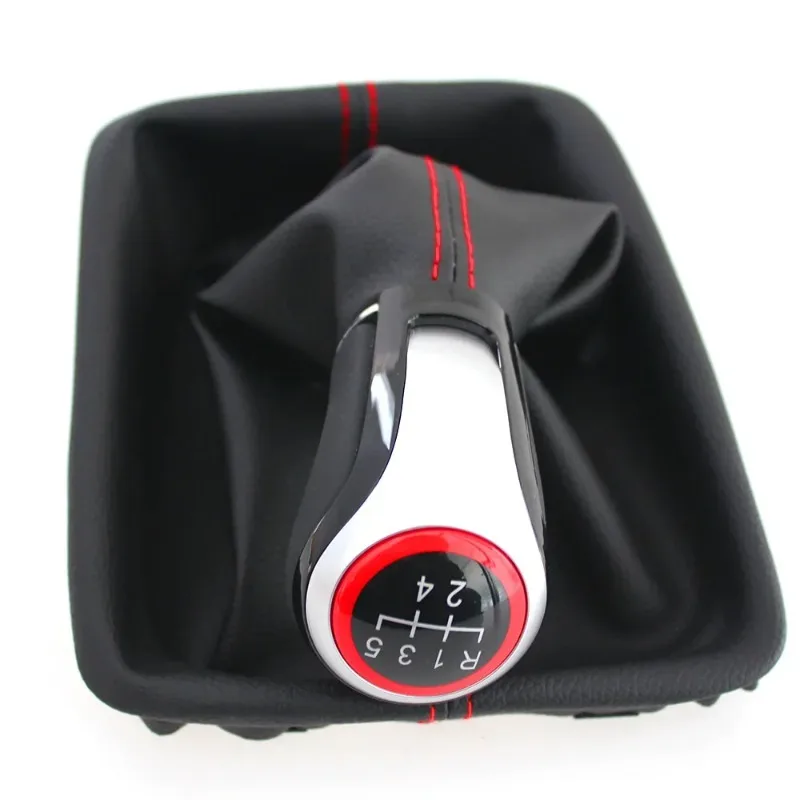 New MT Lever Change Knob with Gaiter Boot Cover For SEAT Leon III 3 MK3 2012 2013 2014 2015 2016 2017 Gear Shift Knob 5/6 Speed