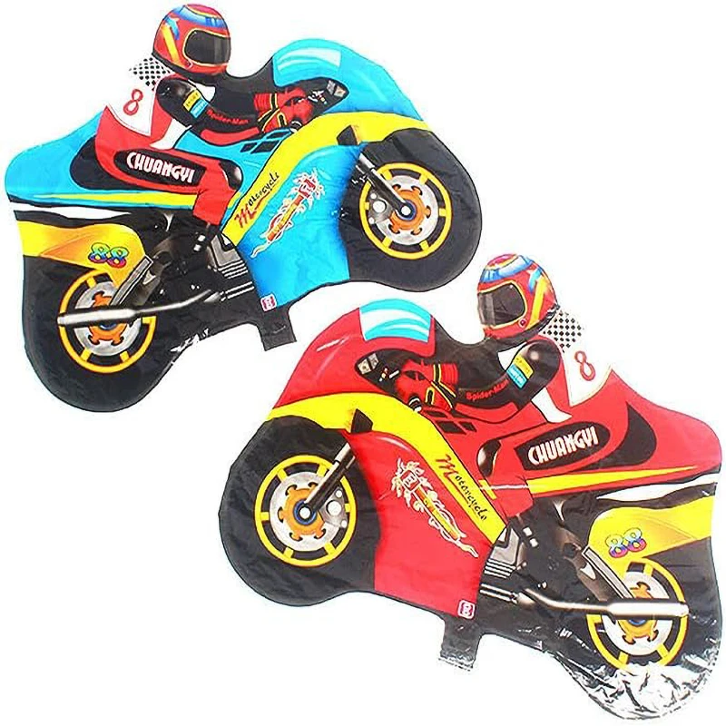 1Pc Motorcycle Party Balloons Large Blue Red Motorcycle Foil Balloons Motorcycles Theme Helium Balloons for Birthday Party Decor