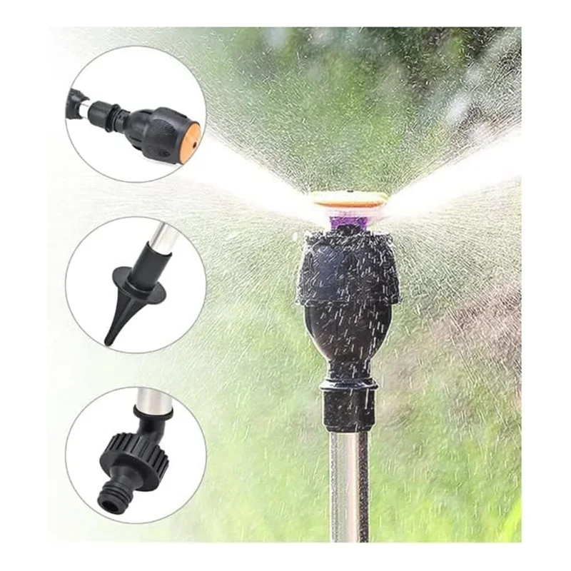 Boquilla de aspersor giratoria automática para jardín, chorro de agua de 360 grados, césped y jardín