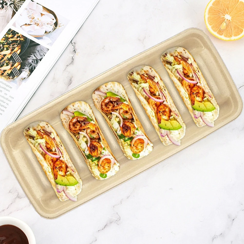 

25Pcs Corn Tortilla Tray Disposable Taco Holders Portable Paper Taco Stand Keep Tacos Crispy Supplies