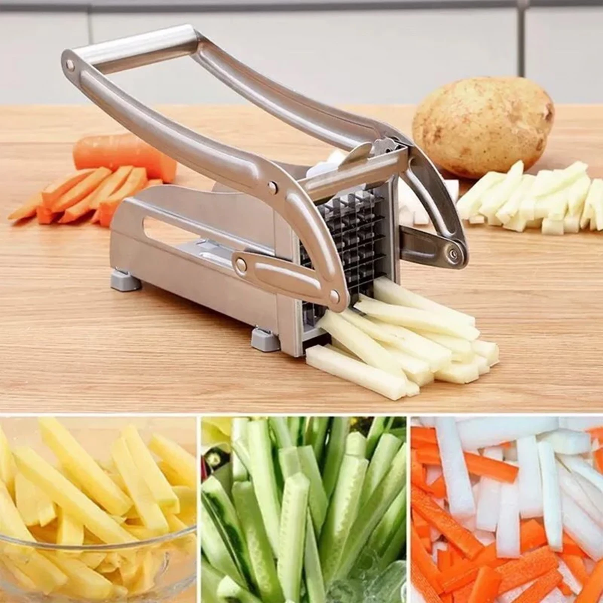 Cutting Potato Machine Potato Slicer Manual French Fry Cutter Multifunct Chipper Tool for Cucumber Fruits Vegetable Slicer Dicer