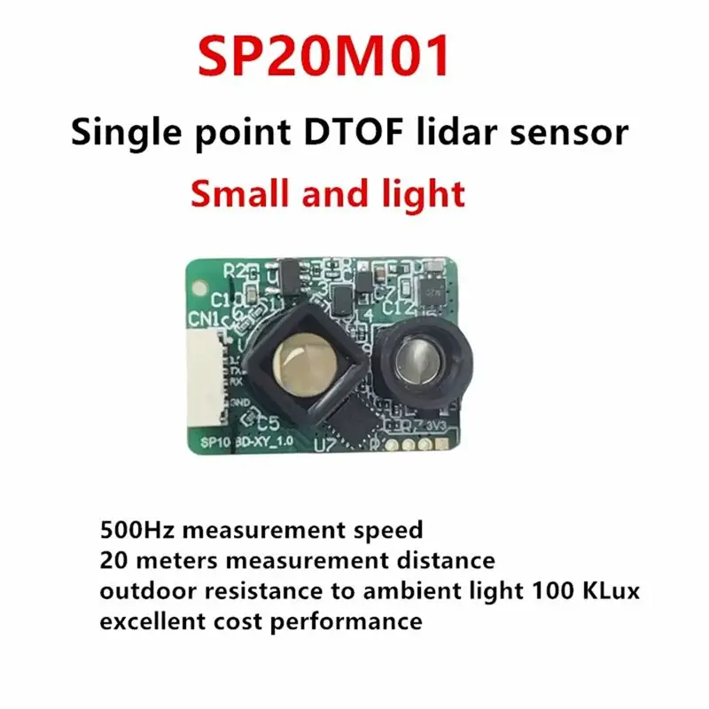 A84E-SP20M01 20 Meters Outdoor UART TTL IIC Communication Interface DTOF Single Point Lidar 500Hz Laser Ranging Module