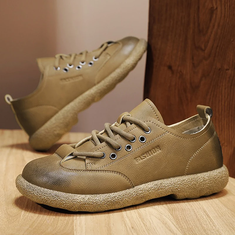 666 حذاء بروغ كاجوال، أحذية رجالية للعمل كسول، أحذية جلدية متعددة الاستخدامات