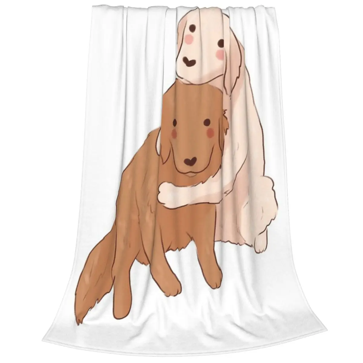 Cute Labrador And Golden Retriever Hug Blanket Fleece Super Soft Sofa Throw Blankets For Couch Bedding Throws Bedspread Quilt