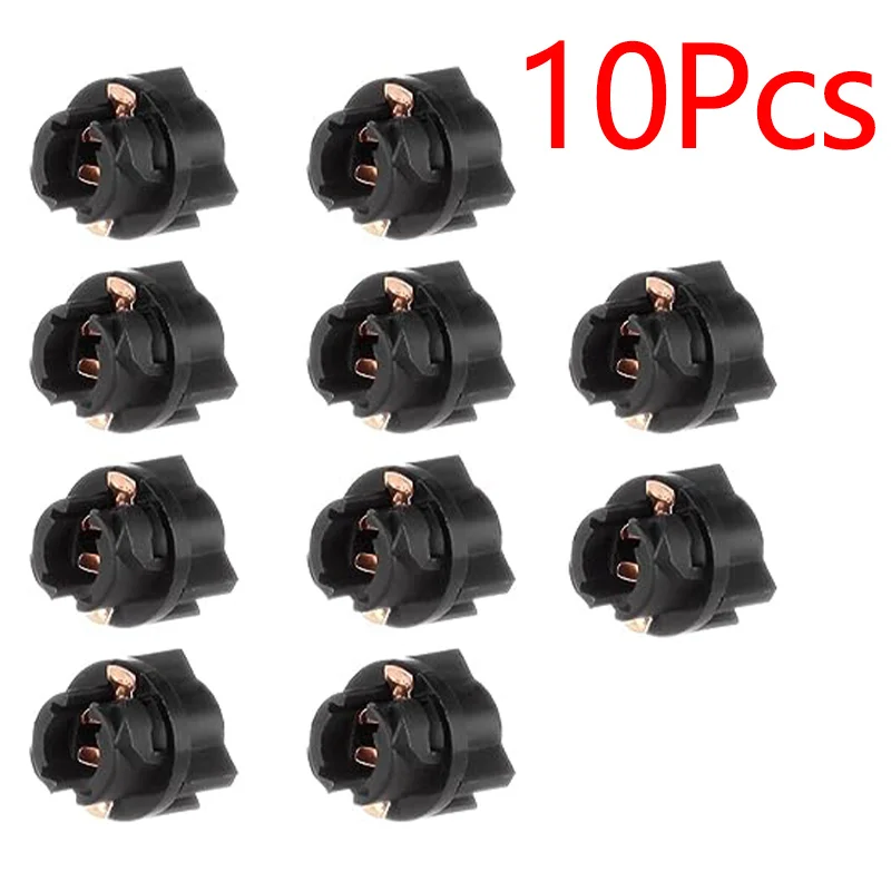 Auforalter 10Pcs T5 V2 Twist Socket T5 PC74 Instrument Panel Cluster Replacement Socket Lamp Holder