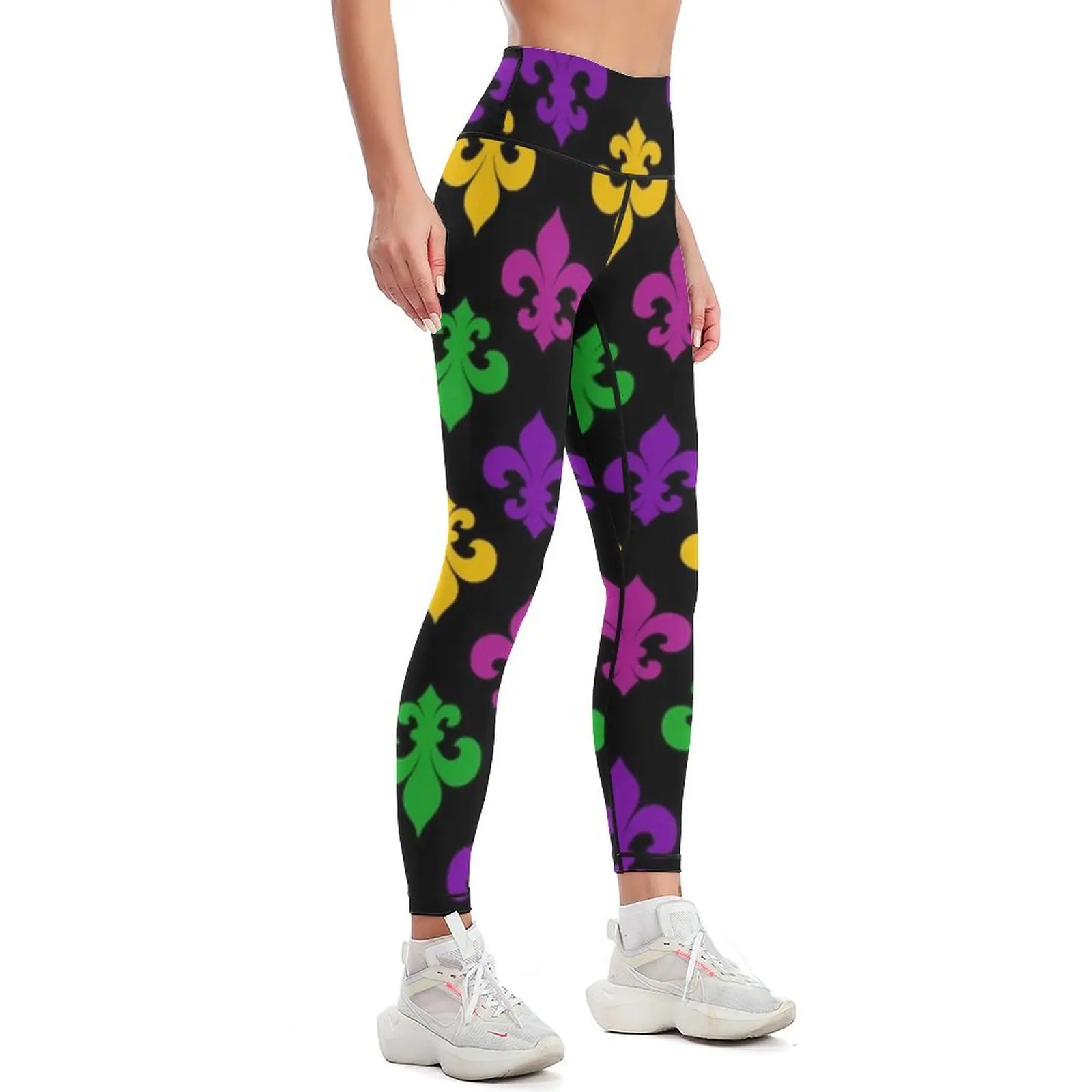 Mardi Gras Fleur de Lis Leggings Fitness clothing Women's sports pants Womens Leggings