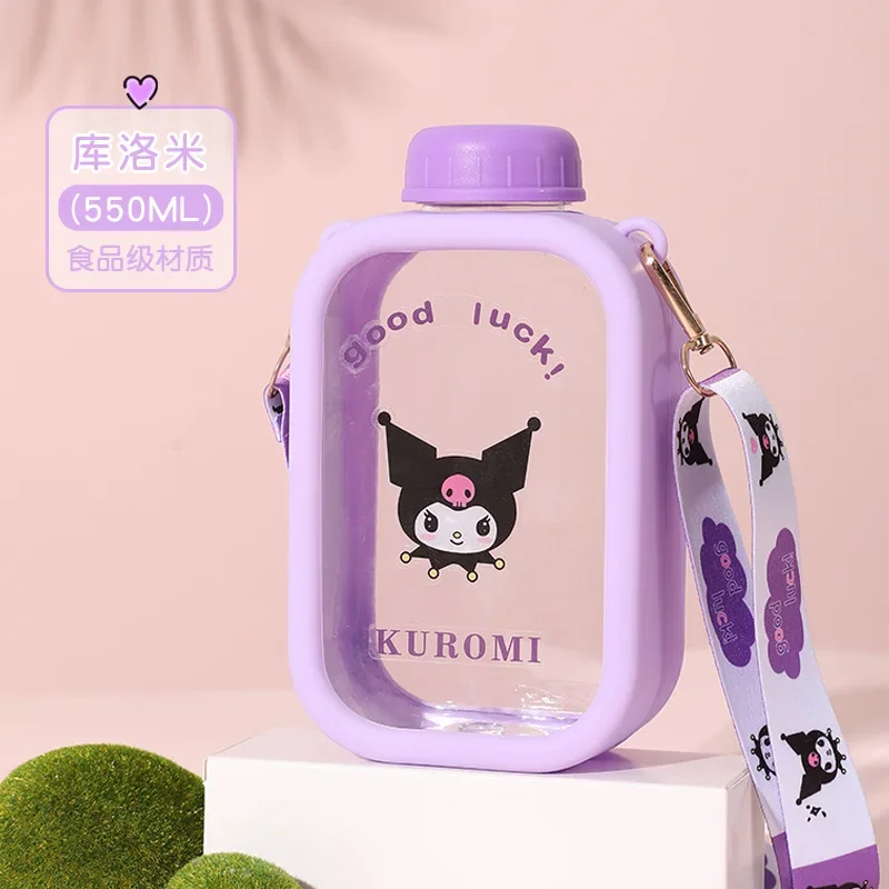 My Melody Kuromi Anime Kawaii MINISO Ins mode cangkir air lucu kartun Ins tahan plastik anak-anak ketel berguna hadiah untuk anak-anak