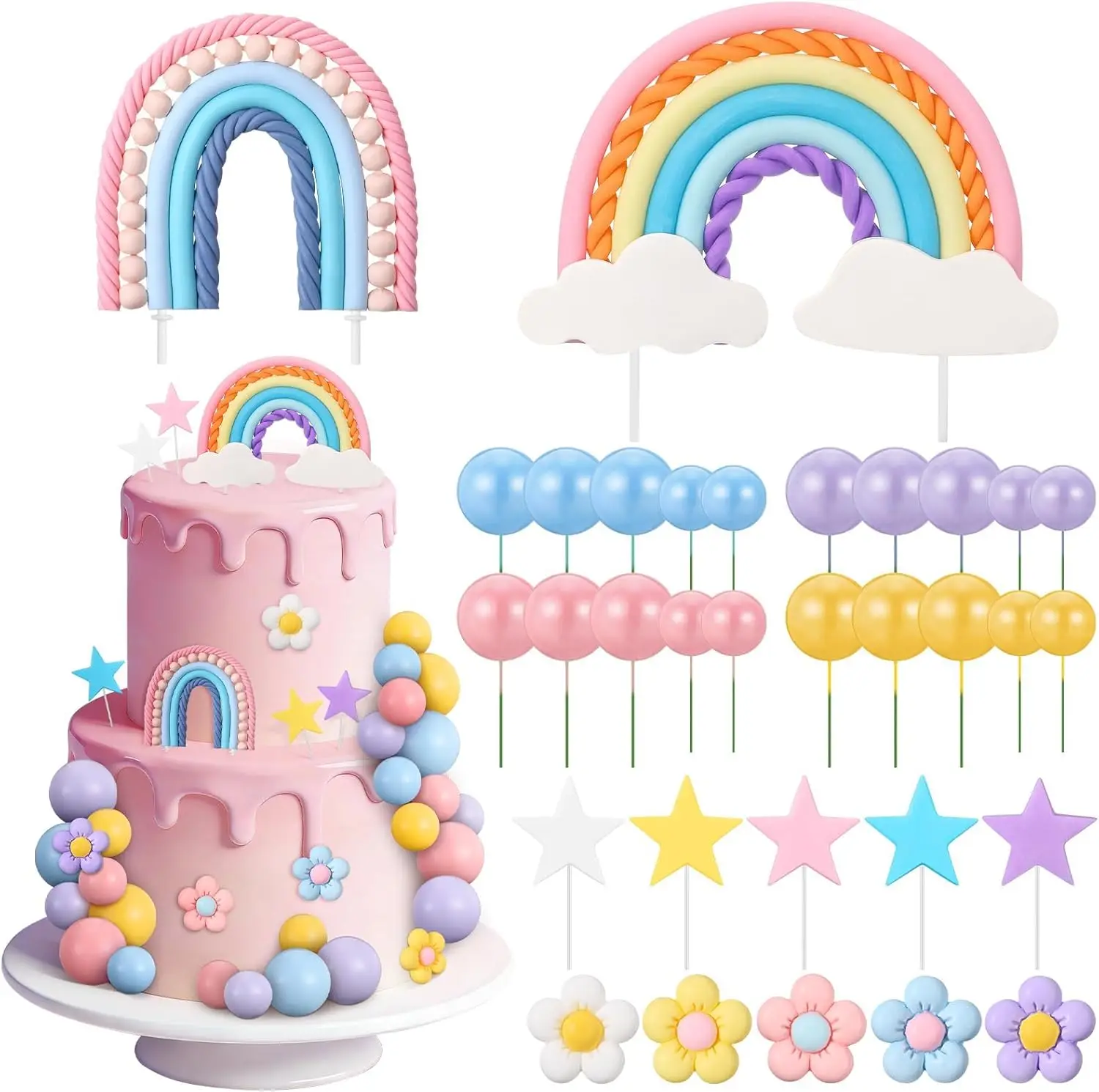 32 Pcs Rainbow Cake…