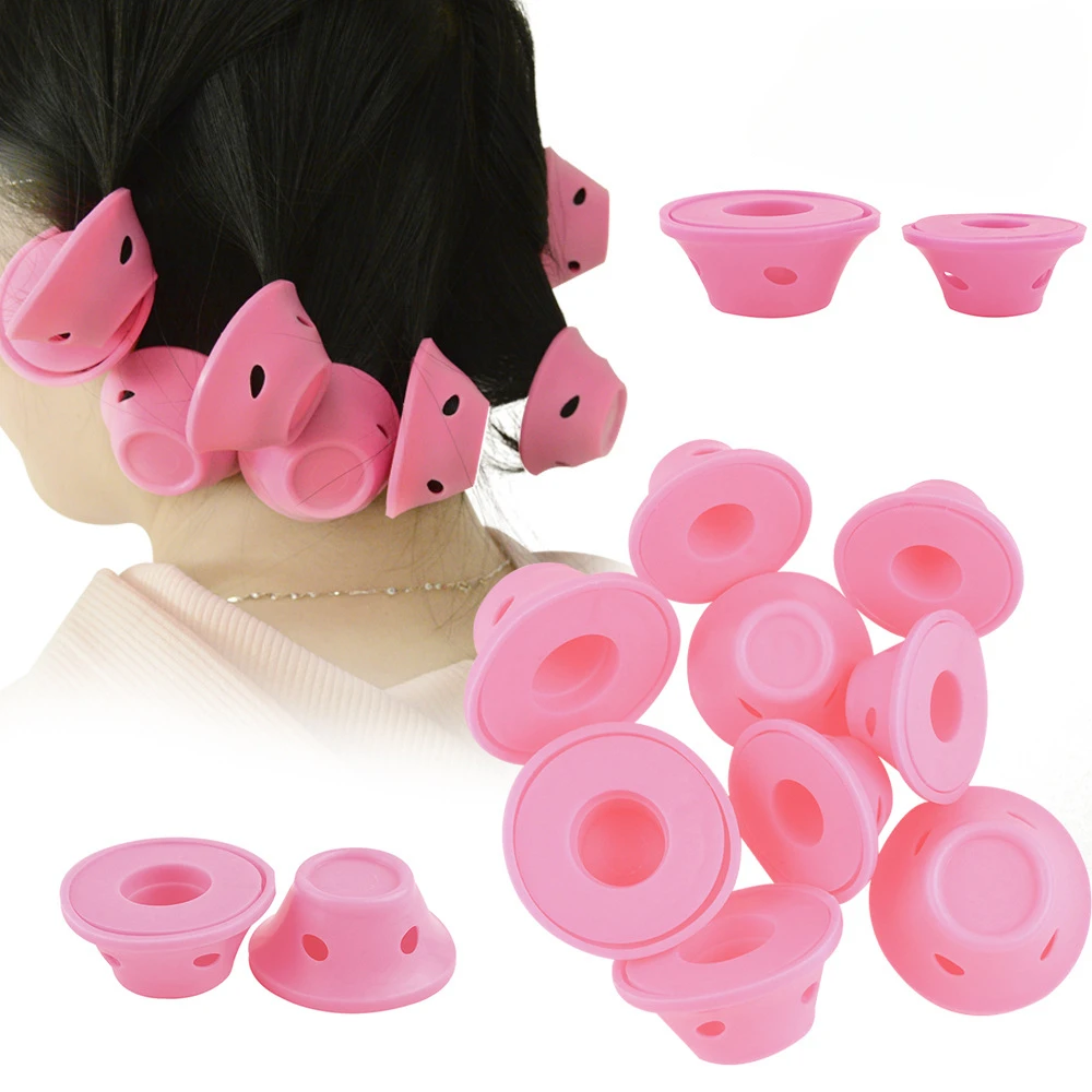 10pcs Heatless Hair Curlers No Heat Hair Rollers Soft Silicone Curls Sleeping Lazy DIY Hair Styling Tools