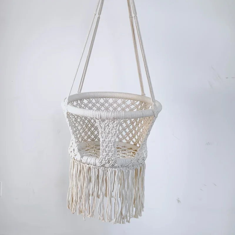 baby-hanging-swing-chair-kids-white-cotton-rope-basket-with-safety-harness-washable-design-parenting-helper-home-nursery-leisure