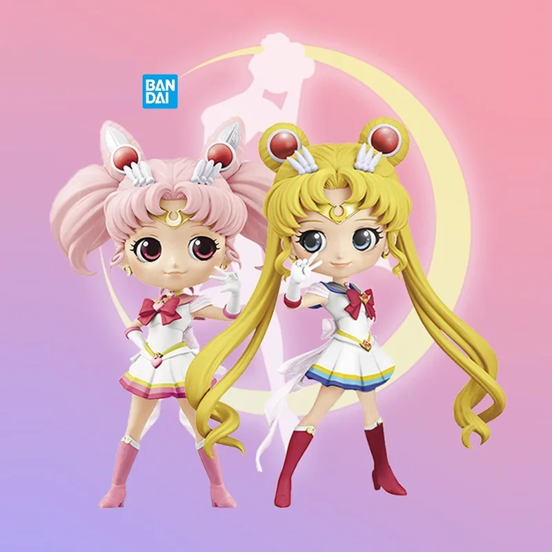 15cm Genuine Bandai Sailor Moon Model Qposket Toys Super Kaiou Michiru Moon Anime Action Figures Model Assembly Toy Girls Gift