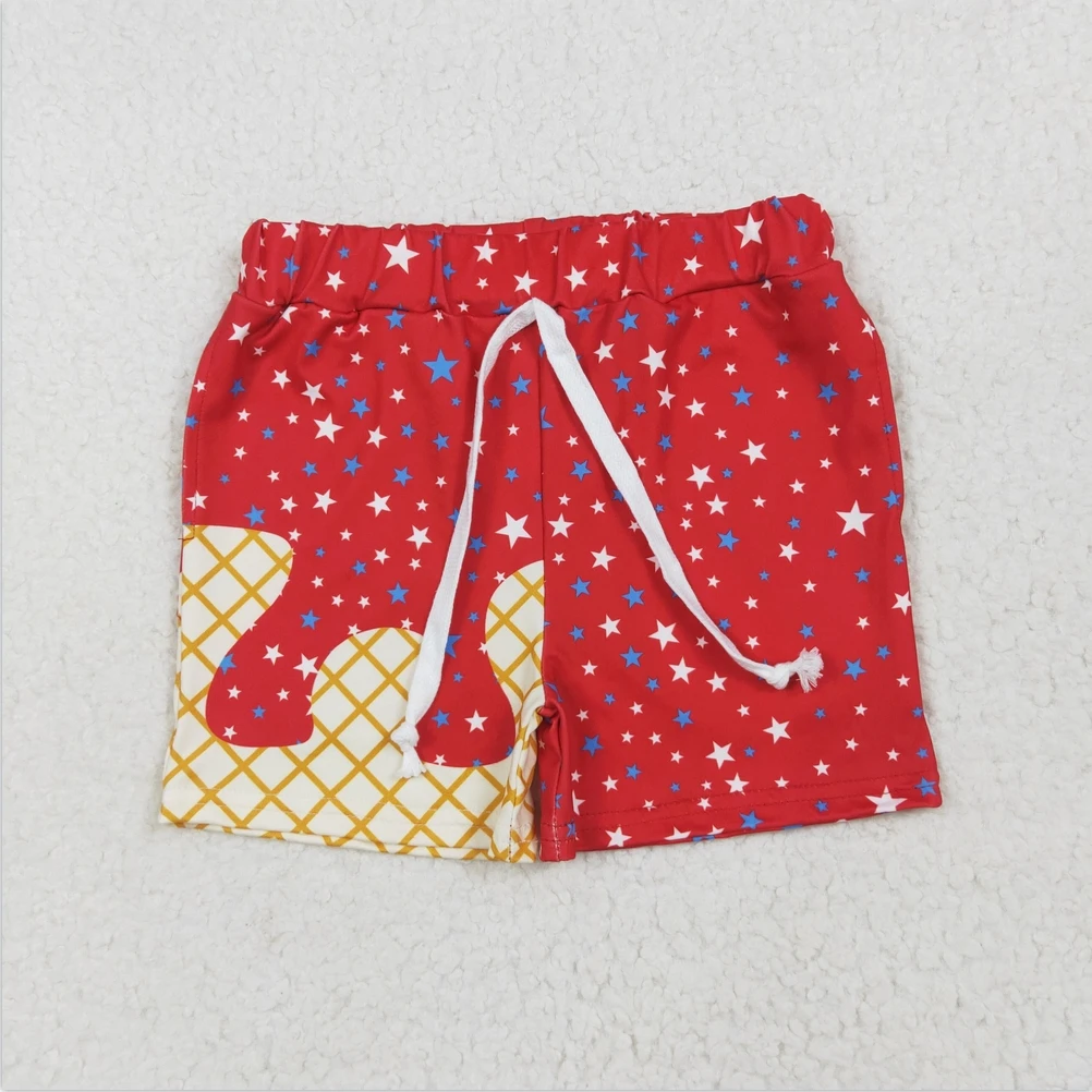 

RTS wholesale Toddler baby girls shorts clothes Baby Boys Red Drip Stars Pockets Team Wear Shorts Bottoms Baby Boys Girls Shorts
