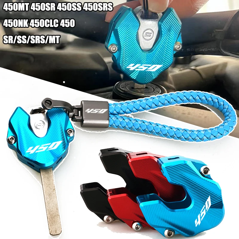 

Motorcycle Accessories CNC Key Cover Case Shell KeyChain Ring For CFMOTO 450MT 450SR 450SS 450SRS 450NK 450CLC 450 SR/SS/SRS/MT