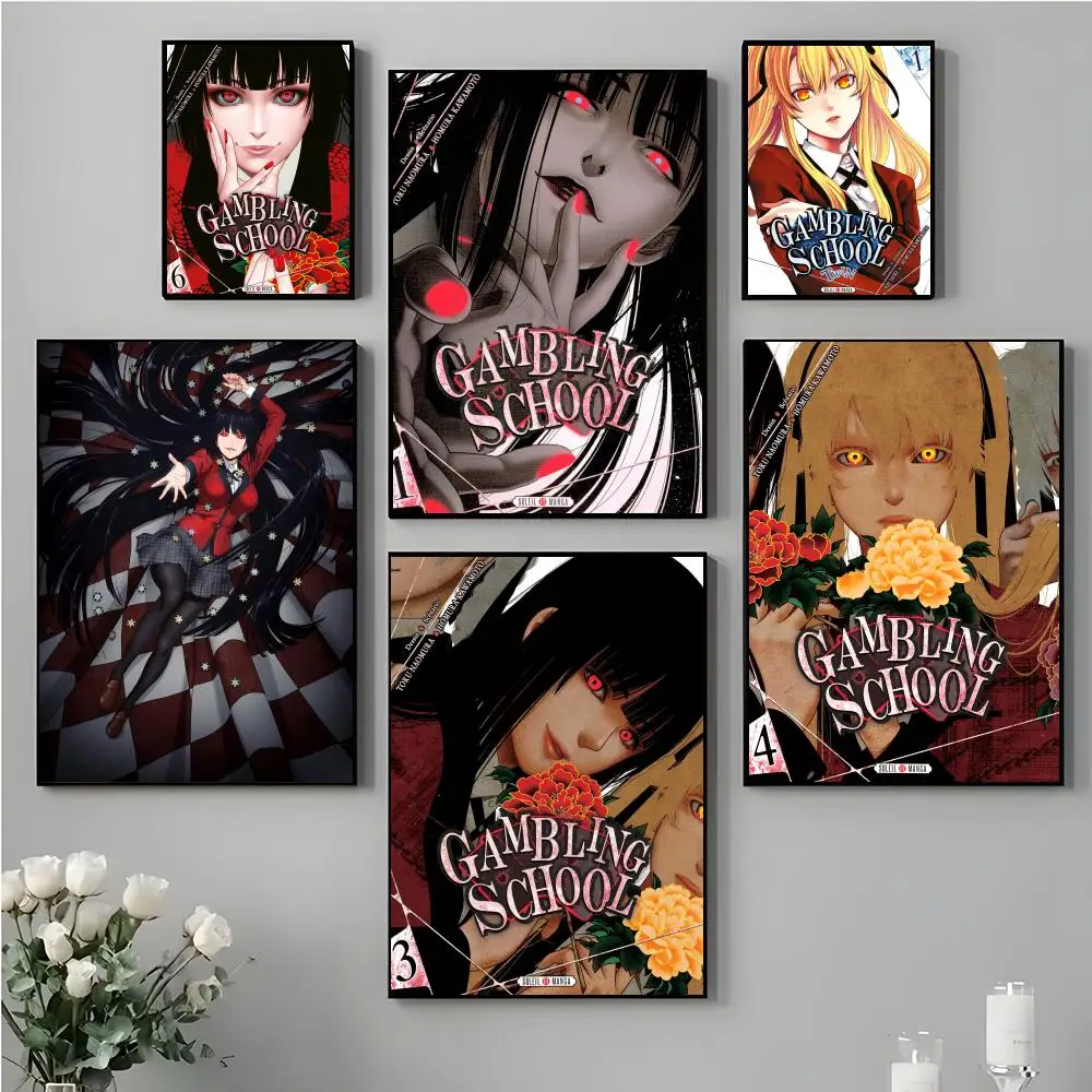 Anime G_Gambling S_School Poster Perfect Sticker Self Adhesive Art Designed for Home Dining Office Spaces