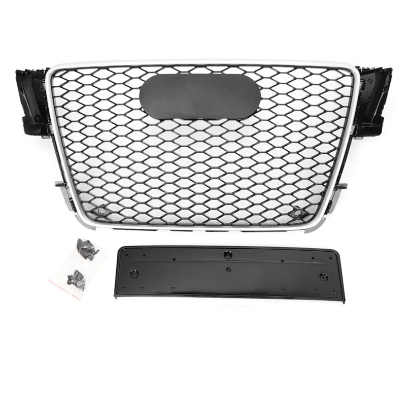 Honeycomb Grill Front Hood Grille Car Front Bumper Grill Center Grille for RS5 Grill for  A5/S5  B8 2008-2011