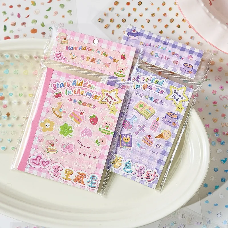 Mini Die-Cut Sticker Book for Journal Cute Cartoon Decorative Scrapbook Stickers DIY Decor Phone Case Nail Stickers Kids Gift view 4