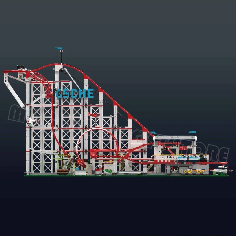 MOLD KING – montagnes russes électriques, modèle avec moteur 11014, bloc de construction de parc d'attractions en brique, jouets MOC pour enfants, cadeaux de noël
