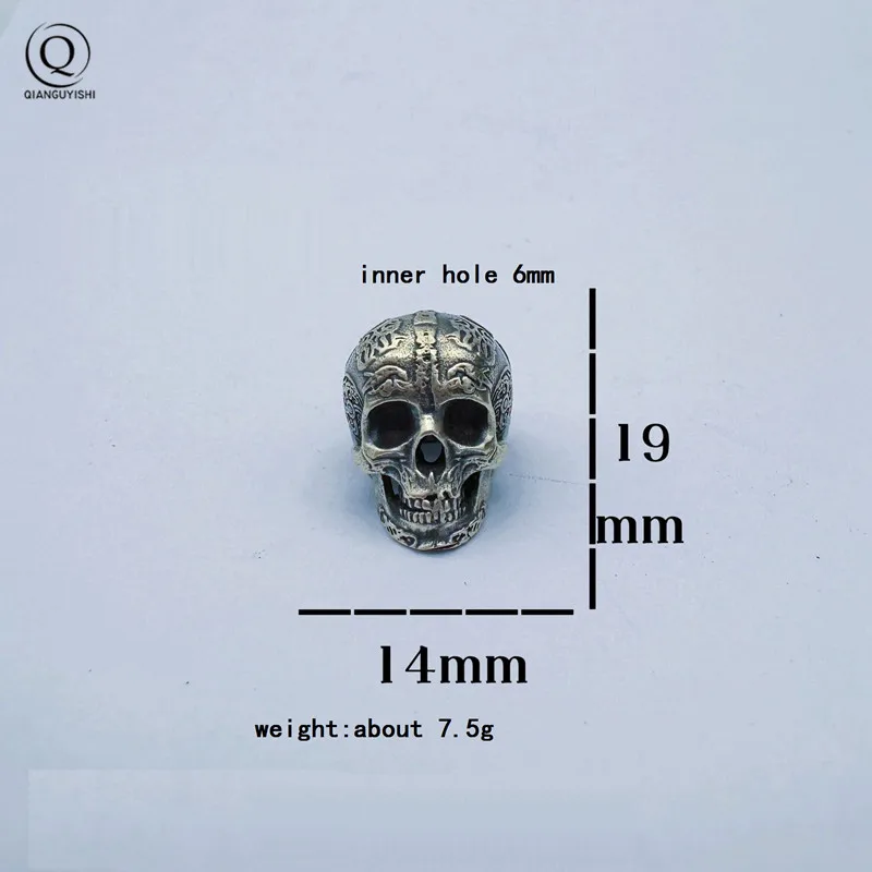printing Anger Skull Head Brass Knife Beads Punk DIY Paracord Bracelets Accessories Outdoor EDC Tool Umbrella Rope Lanyard Penda