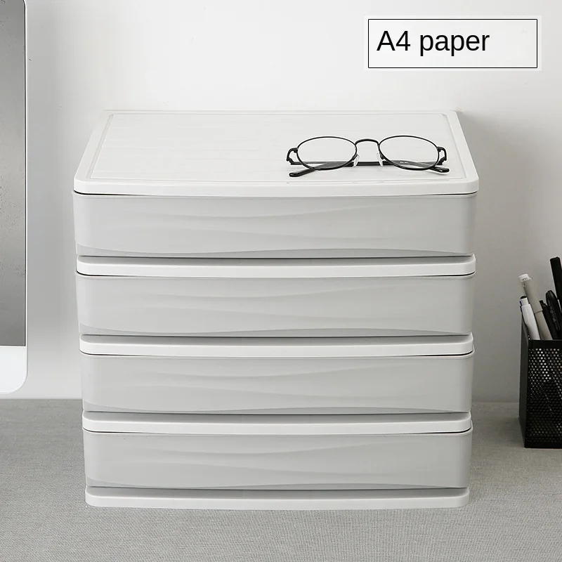 Minimalist office desktop storage box cabinet drawer type organizer box desk desk documents A4 paper storage cabinet plastic