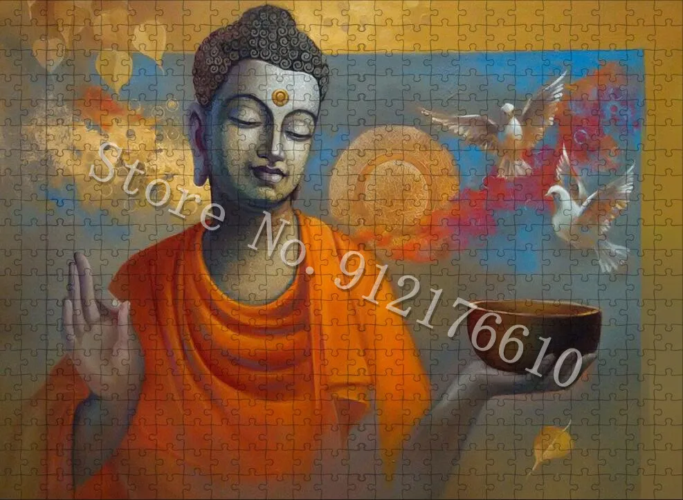 Buddha Zen Art Jigsaw Puzzles 300/500/1000 Pieces Paper Puzzle for Adult Family Game Education Intellectual Decompression Toys