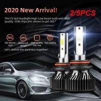 2/5PCS BraveWAY H1 H3 H4 Led Headlight H7 LED Car Bulb H27 9005 9006 HB3 HB4 H11 LED Fog Lights 12V 72W 6000K White 12000LM