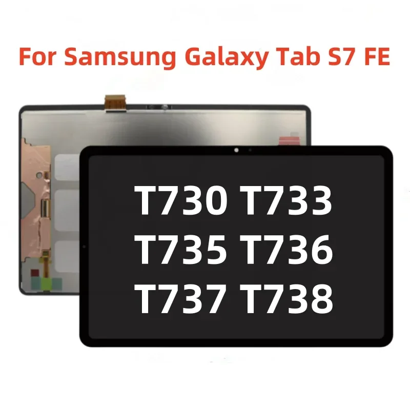 

T730 T735 ЖК-дисплей для Samsung Galaxy Tab S7 FE T733 T736 T737 T738, сменный преобразователь сенсорного экрана в сборе 10,1 дюйма