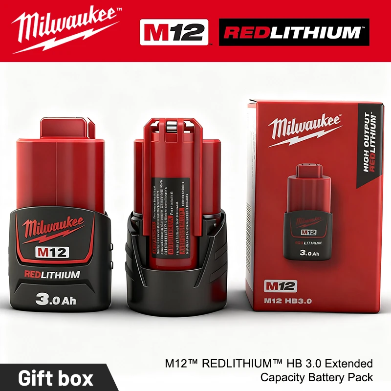 12 فولت بطارية ميلووكي M12 بطارية قابلة للشحن لأداة M12B4 ميلووكي M12 48-11-2402 48-11-2411 48-11-2401MIL-12A-LI أدوات