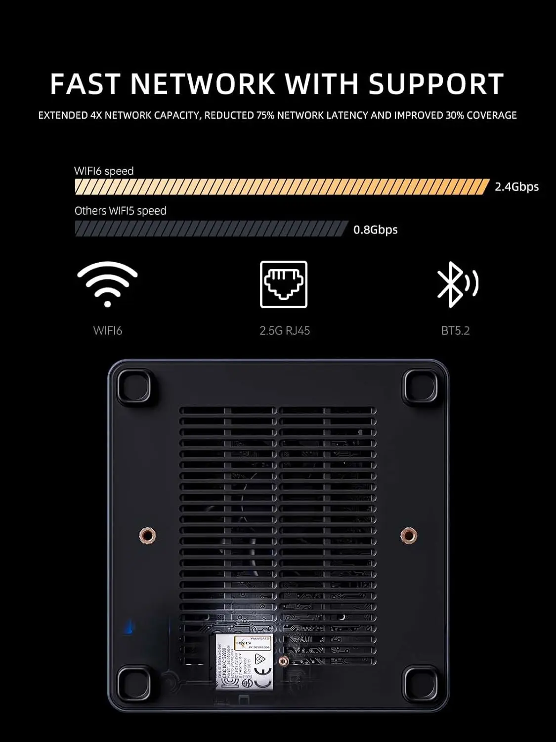 UM790 Pro Mini PC AMD 9 7940HS Barebone con AMD Radeon 780M, 4X USB3.2, 2X USB4, 2xHDMI 2.1, 2X PCIe4.0