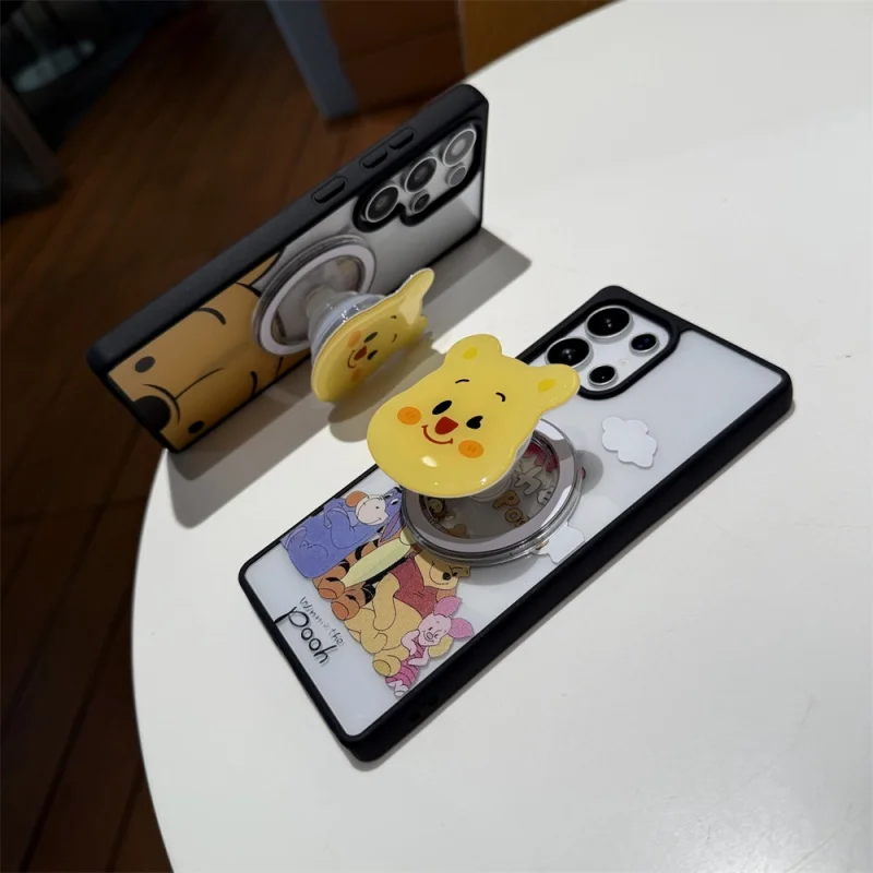 

Cute Disneys Winnie the Pooh Eeyore tigger Magsafe Wireless Charge For Samsung S22 S23 S24 S25 Ultra Plus Cartoon Magnetic Stand
